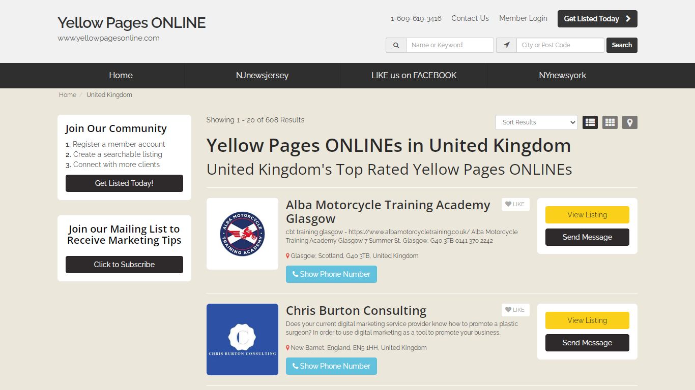 Yellow Pages ONLINEs in United Kingdom