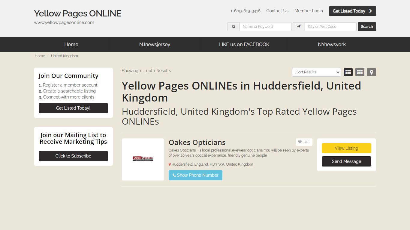 Yellow Pages ONLINEs in Huddersfield, United Kingdom
